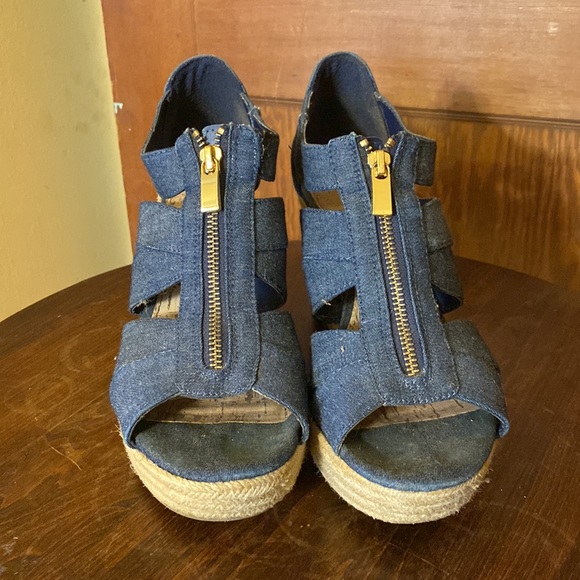 Denim Wedge Heels - Picture 2 of 3